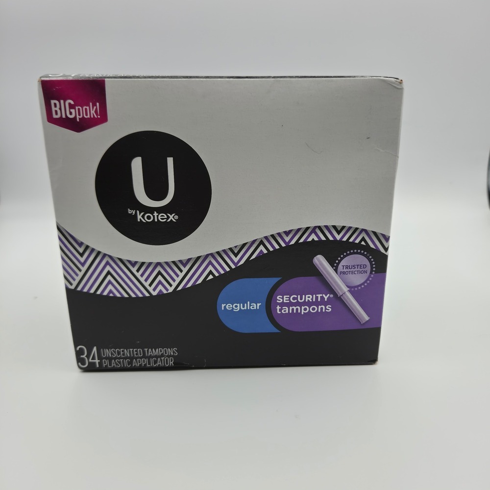 U by Kotex Security Tampons Regular Absorbency Unscented Plastic 34 Count BIGpak